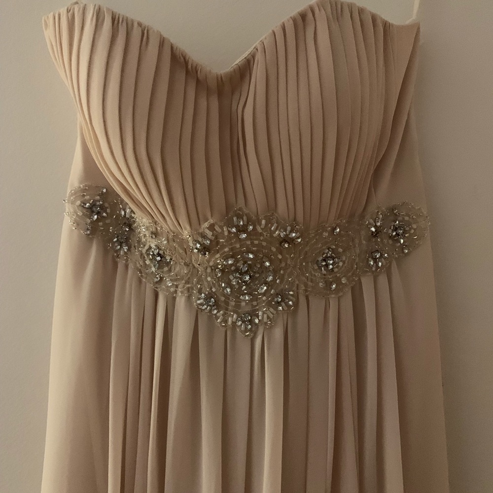 Formal Strapless Beige Dress